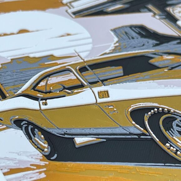 Route 66 Dodge Wall Art, Wall Art, Hueforge Art Print, Textured Art - Picture 8 of 10